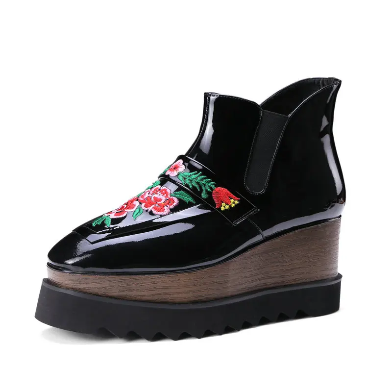 

NEMAONE Women Ankle Boots wedges platform Casual Sneakers Autumn Winter shoes Woman Basic Motorcycle Boots size 41 42 43
