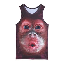 mens animal gorilla monkey printed 3D Tank Tops Exercise Sleeveless tops for boys bodybuilding clothing exercise