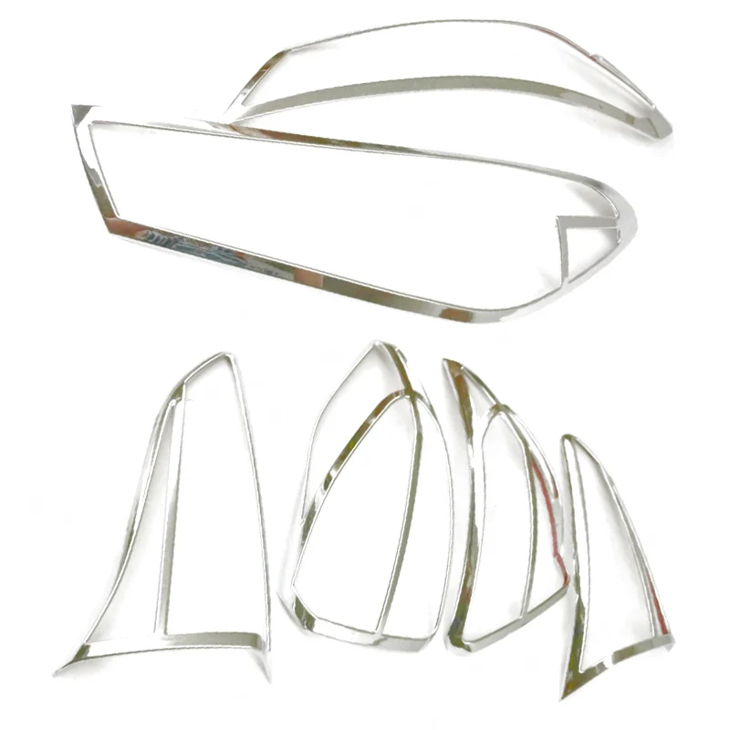 Fit For Hyundai Tucson 2015 2016 2017 Chrome Front Rear Trunk Headlight Tail Light Lamp Cover Trim Styling Garnish Bezel Molding |