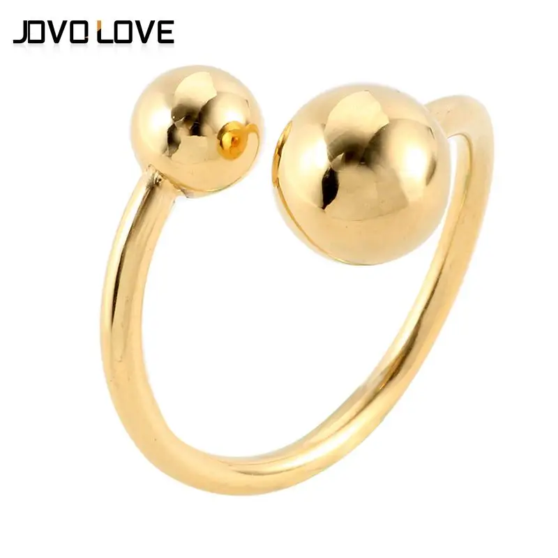 Trendy Stainless Steel Balls Rings Adjustable Double Jewelry for Bague