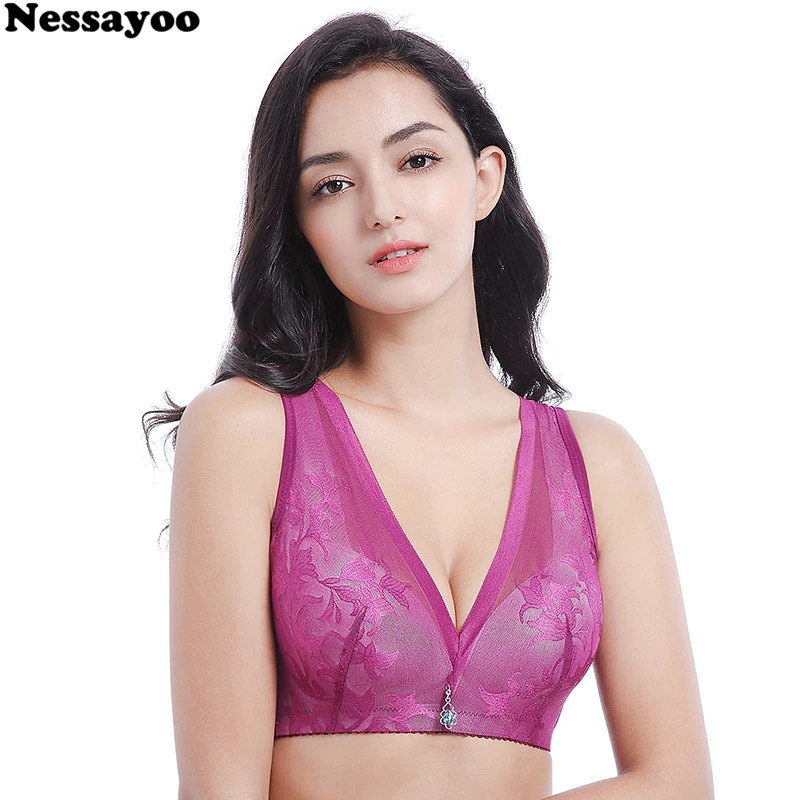 

Wire Free Vest Bra Push Up Bra For Women Brassiere Plus Size C D Cup Sexy Lace Bralette Unlined Wireless Underwear Sexy Lace Bra