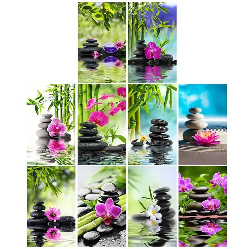

5D DIY Full Drill Diamond Painting Flower Stone Cross Stitch Embroidery Kit Home Decoration Accessories