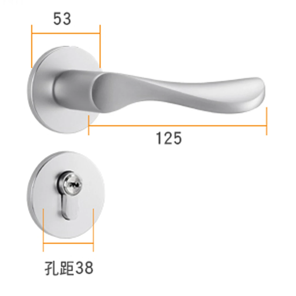 Door Handle Lock Front Back Lever Lock Bathroom Bedroom Door Handles #1