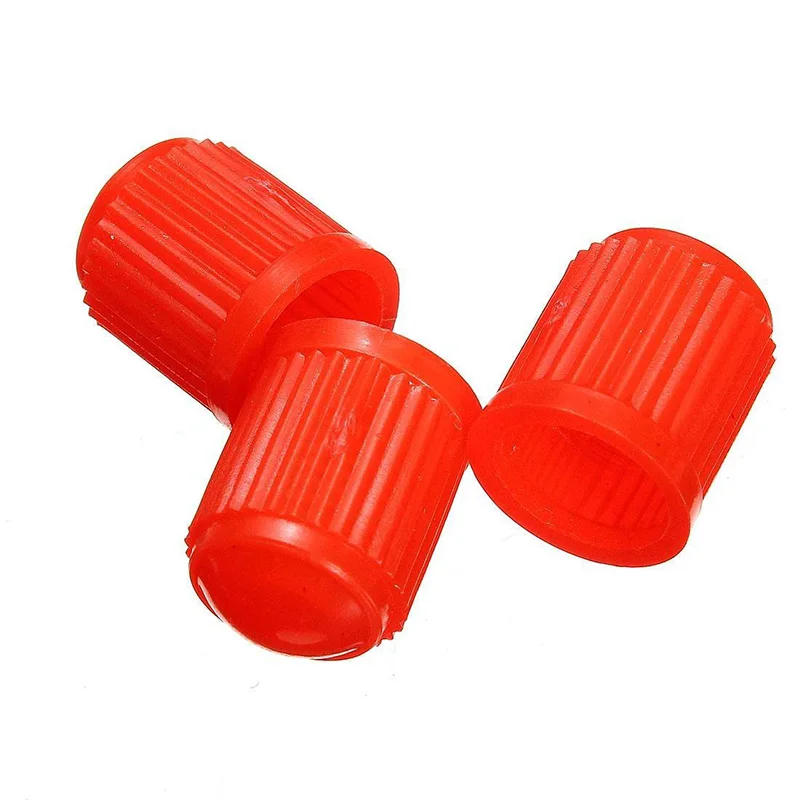 100 шт пластиковые колпачки клапана для шин колпачок клапана Крышка для автомобиля мотоцикла красный