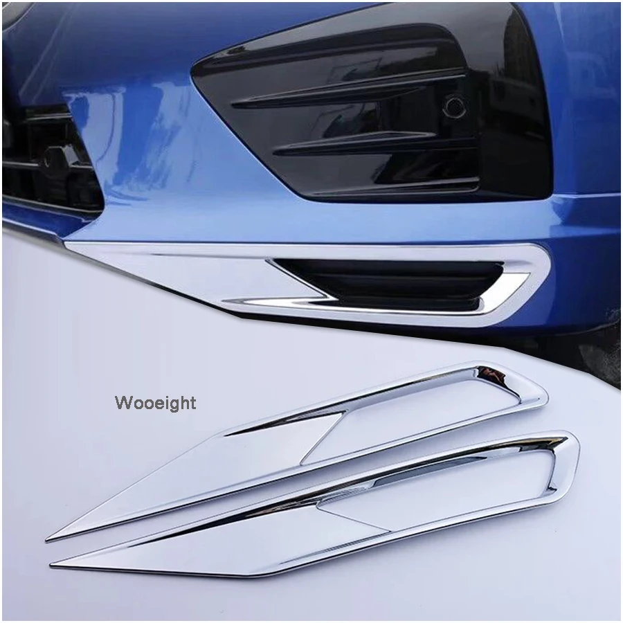 For Volvo XC60 2018 2019 2Pcs ABS Chrome Plated Front Bumper Fog Lamp Fog Light Cover Trim Silver Decoration (8)
