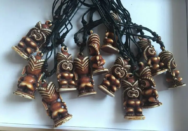 

Free Shipping 12 PCS TOTEM TIKI TRIBAL WARRIOR GOD YQTDMY PENDANT NECKLACE BUTTOCKS SUMMER FESTIVAL
