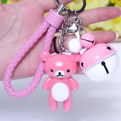 

Cartoon Teddy Bear Puppy Dog Whale Animal Keychain Crystal Glass Trinket Metal Key Chains Car Bag Pendent Charm D99
