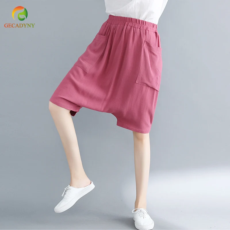 Black Women Knee Length Pants Cross Pants Casual Loose Capri Sweatpants Harem Pants Hip-hop Joggers Street Dance Wear Trousers