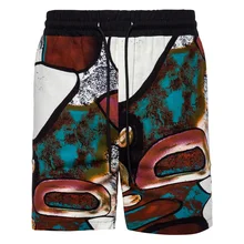 Мужские Новые Шорты повседневные шорты Нерегулярные штаны с рисунком Пляжные штаны повседневные шорты Свободные повседневные мужские