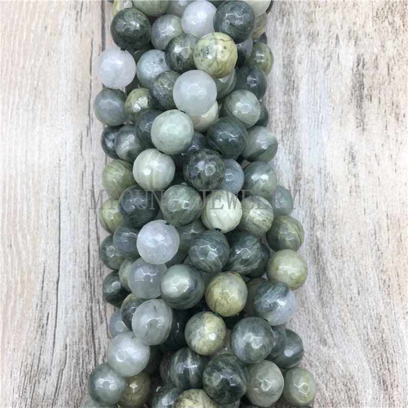 

Green faceted round Agates beads,Nature Stone Beads for DIY jewelry MY1408