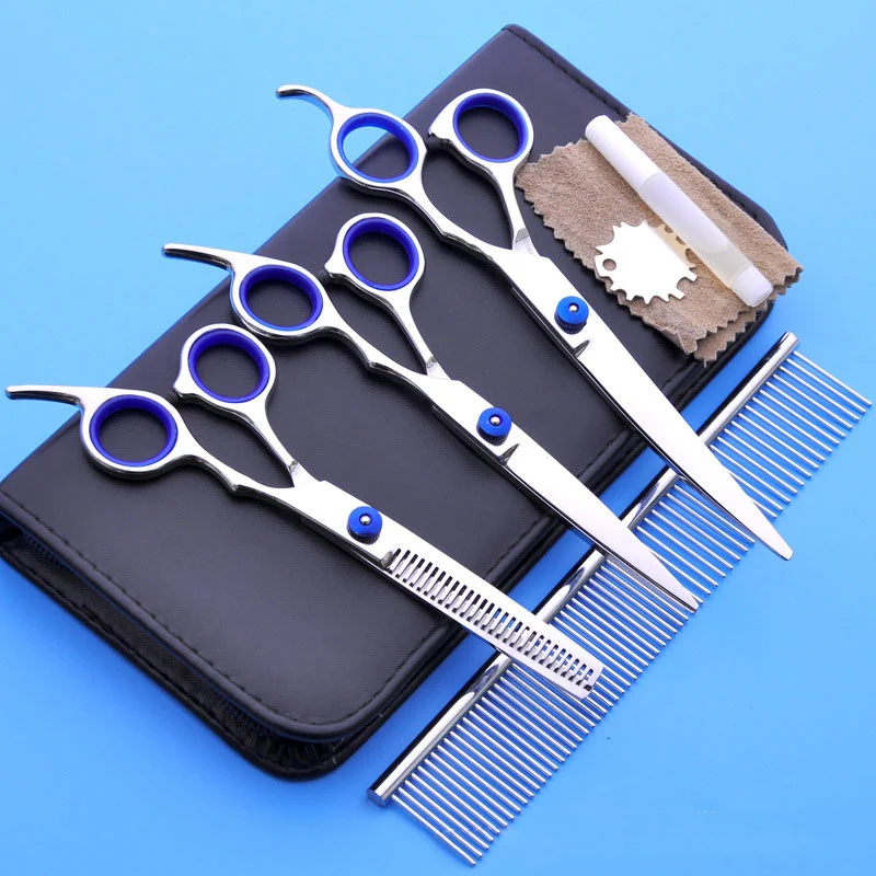 

AHUAPET Curved Scissors Dog Grooming Kit Dog Grooming Dog Scissors Honden Verzorging Schaar Hond 6/7 Inch Pet Scissors E