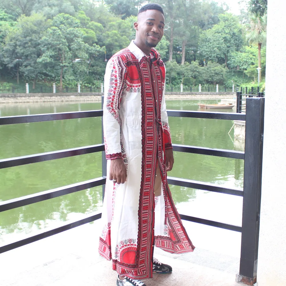 Новая мода длинный рукав дизайн африканская традиционная печать хлопок Дашики для унисекс