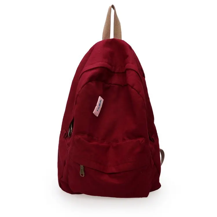 Мода, Новое поступление, женские и мужские школьные сумки на молнии с надписью для мальчиков и девочек, простые классические холщовые рюкзаки для мужчин и женщин - Цвет: Красный