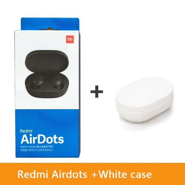 Оригинальные беспроводные Bluetooth наушники Xiaomi Redmi Airdots, стерео наушники с басами, TWS Bluetooth 5,0, управление AI для Xiomi Redmi Note 7 6 - Цвет: add White Case