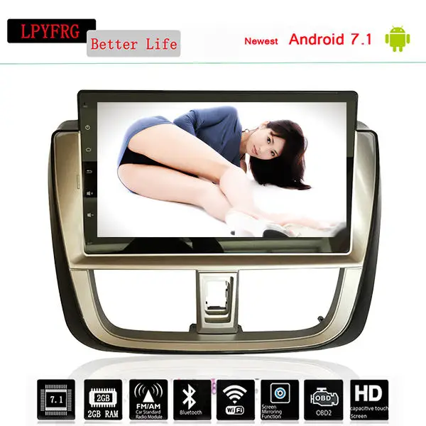 Android 7 1 RAM 2G сенсорный экран автомобильный DVD GPS навигация мультимедийный плеер для
