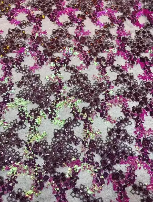 

5yards/lot Luxury J-32717 African French net lace fabric with sequins embroidered lace fabric for wedding dress