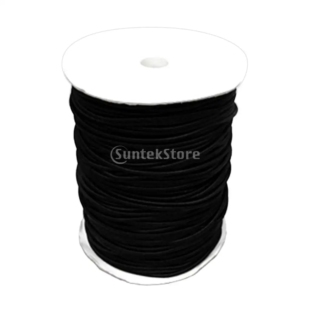 5mm 10m Black Round Stretch Bungee Rope Shock Cord Tie Down & 20pc Elastic Cord Hooks Ends for Roof Racks Boats Trailers