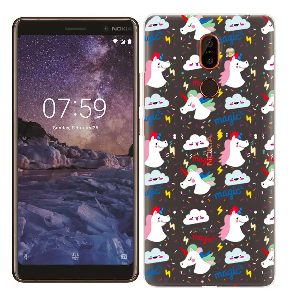 For Nokia 7 Plus Soft TPU Fundas Painted Silicone Case for Nokia 2.1 3.1 5.1 6.1 Smart Back Cover for Nokia 3 5 6 7 8 ShockProof (18)