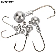 Goture 50 шт./лот джиг рыболовный крючок 1 г 1,5 г 2 г 3,5 г 5 г 7 г 10 г 14 г 20 г металлическая головка джиг рыболовные крючки для рыбалки