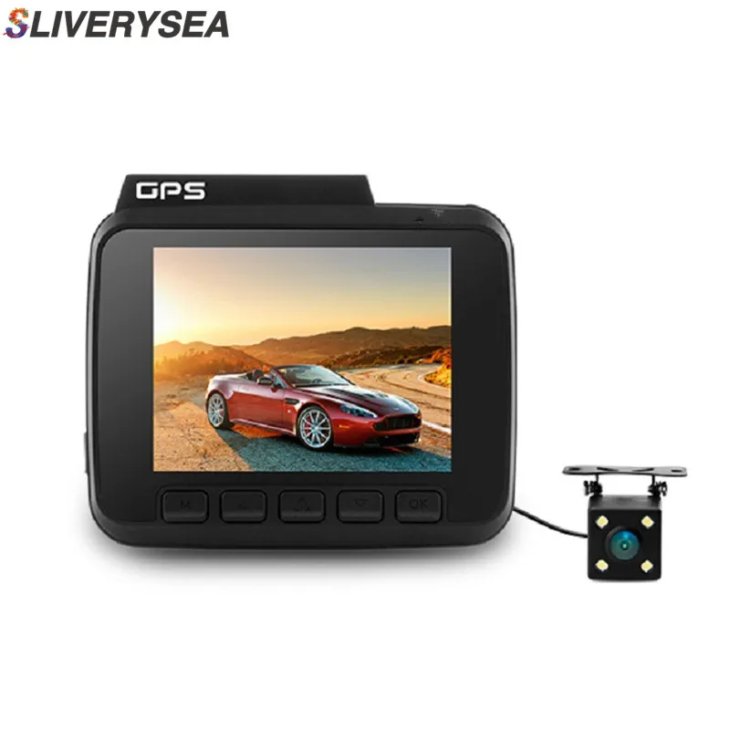 

SLIVERYSEA WiFi Car DVRs Recorder Dash Cam Dual Lens Vehicle Rear Camera Built in GPS Camcorder 4K 2160P Night Vision Dashcam