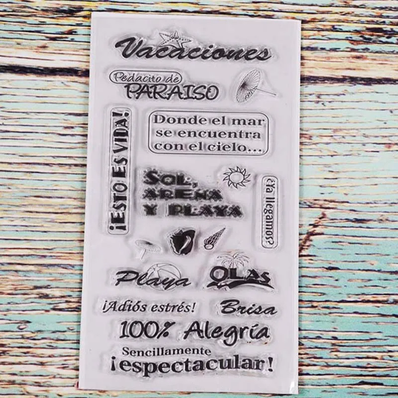 Мама папа испанский прозрачный Штамп для DIY Скрапбукинг/изготовление открыток/детские рождественские украшения - Цвет: 400131