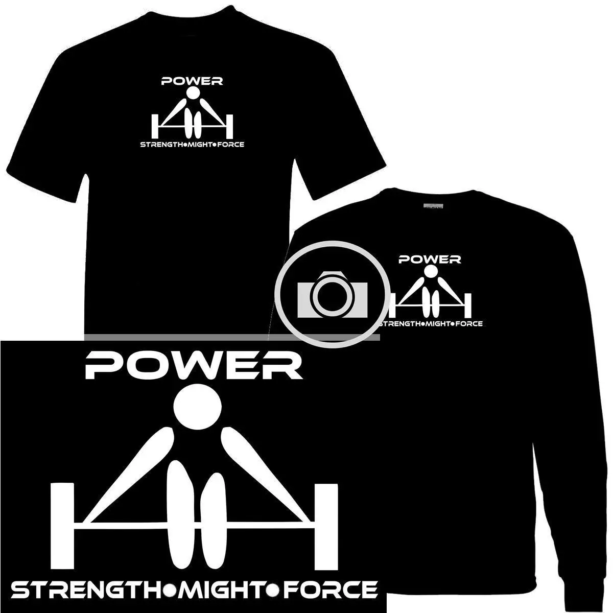 بارد تي شيرت تصاميم أفضل بيع الرجال الطاقة الوضوح رفع الاثقال الاثقال قصيرة طويلة كم أسود T قميص L-3X تي شيرت