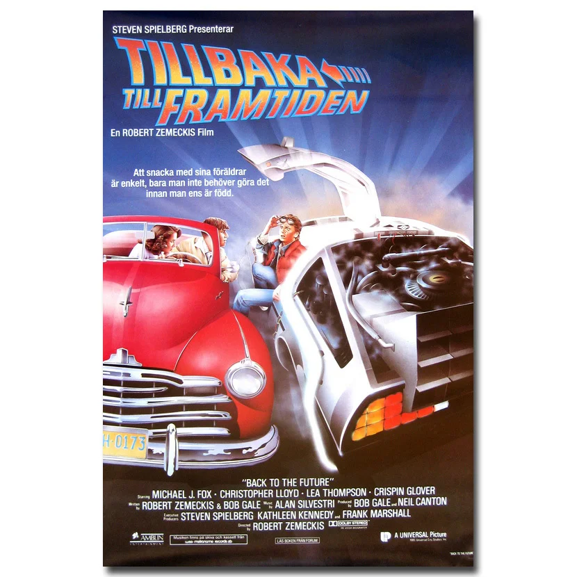 Retour vers le futur Car 1 2 3 classique film Art soie