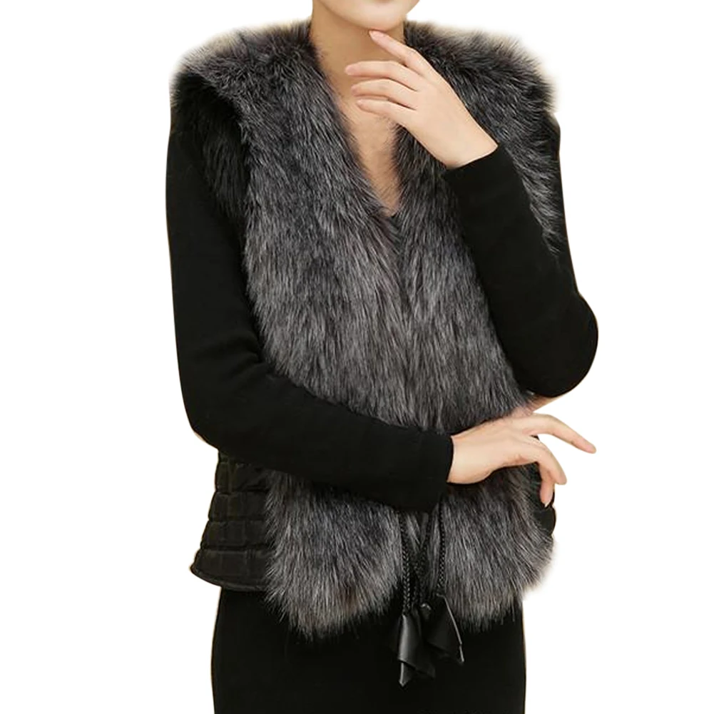 Female Fur Vest New Women Winter Waistcoat Real Leather Fur Coat Vest ...