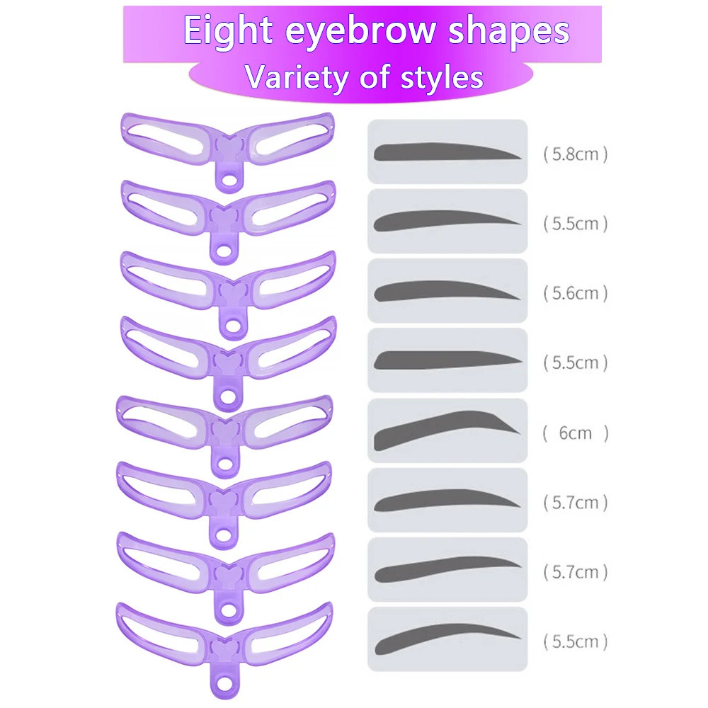 8 шт./компл. Прямая трафареты для бровей многоразовые для бровей, формирующие определение трафаретов для бровей рисунок образец руководства инструмент для макияжа