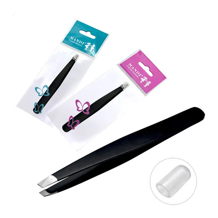2018 New Stainless Steel Black Eyebrow Tweezers Face Hair Removal Eye Brow Trimmer Eyelash Clip Cosmetic Beauty Makeup Tools | Красота и