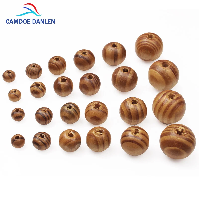 

Natural Pine Wood Round Beads 8 10 12 14 16 18 20 24 30MM Wooden Spacer Beads Diy Buddha Bracelet For Jewelry Making