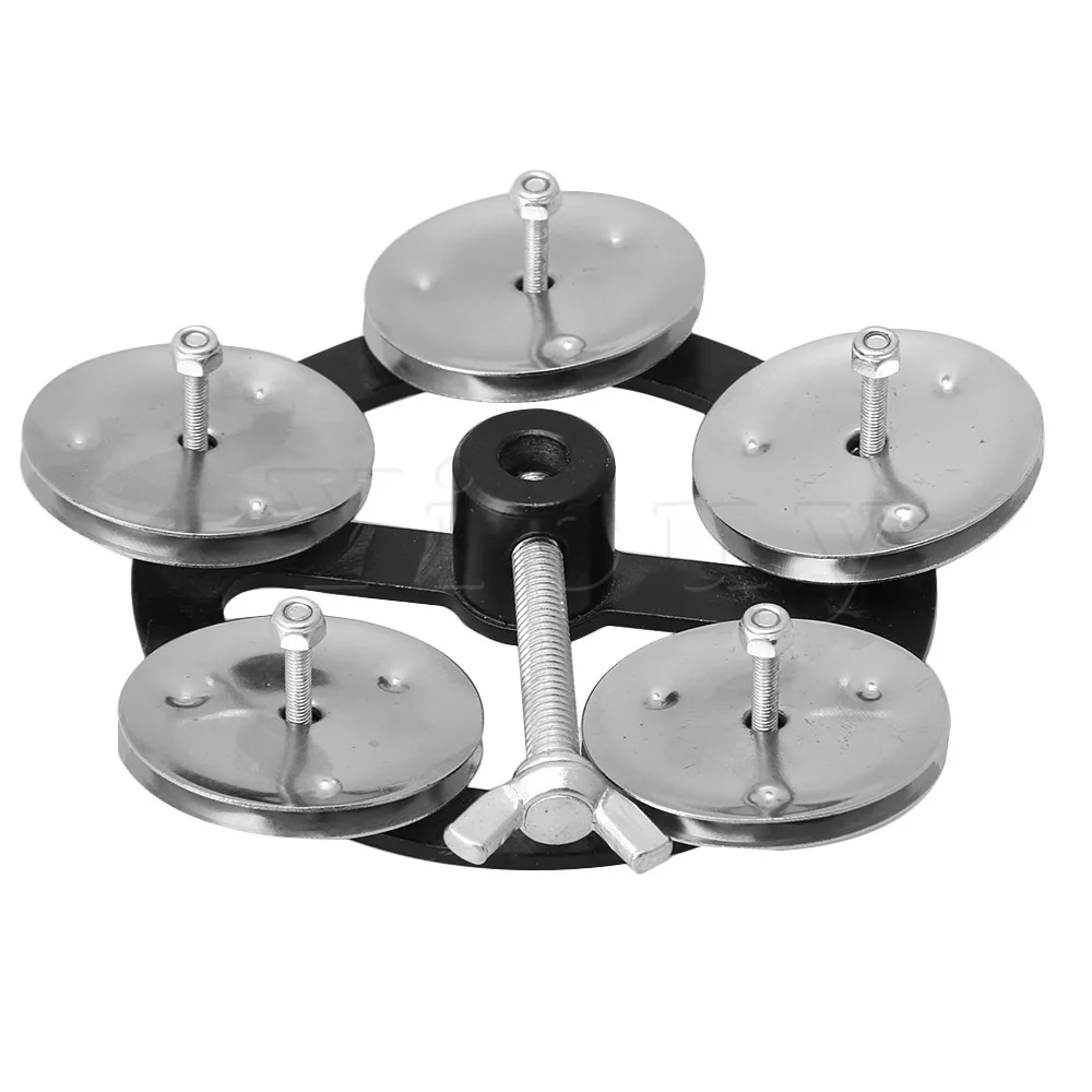 

Yibuy 90mm Dia Hi-Hat Cymbal Tambourine Single Row Metal Jingle Musical Instrument Parts