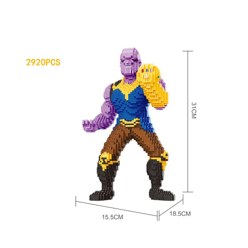 

Super heroes marvel avenger endgame image nanoblock thanos Infinity Gauntlet micro diamond stacking block figure stack brick toy