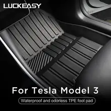 LUCKEASY di TPE Custom Fit per Tutte Le Stagioni Tappetini per Tesla Modello 3 2017 2018 2019 per Tutte Le Stagioni Impermeabile E Indossabile