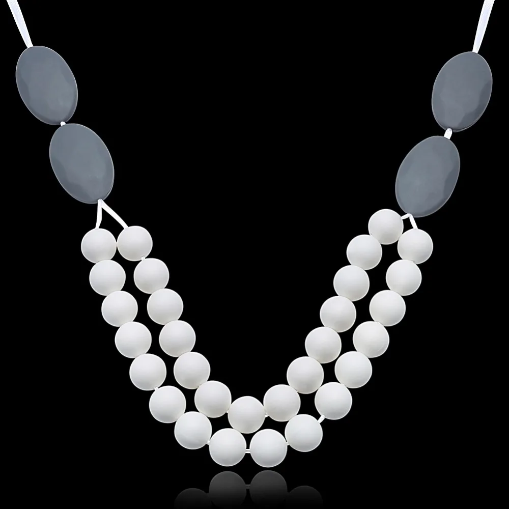 White silicone necklace, wholesale fashion jewelry white necklace
