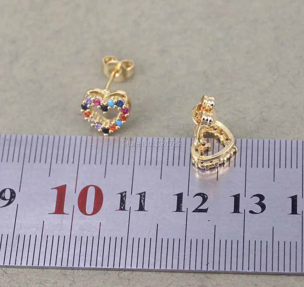 5 пар Модный микро паве разноцветные Круглые с Цирконом Серьги гвоздики CZ звезда