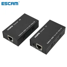 ESCAM HDMI удлинитель 1080P TX/RX 60M CAT6 RJ45 Ethernet кабель Поддержка HDMI 3D для HDTV dvd-плеер