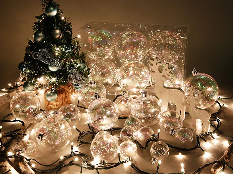 4-10 см прозрачная Рождественская елка Декор шар пузырь повесить украшения кулон подарки
