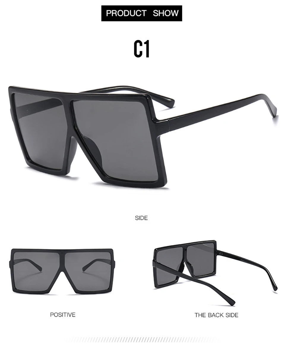 Негабаритных солнцезащитных очков женские брендовые квадратные солнечные очки коричневые черные розовые линзы Оттенки UV400 женские очки низкая цена