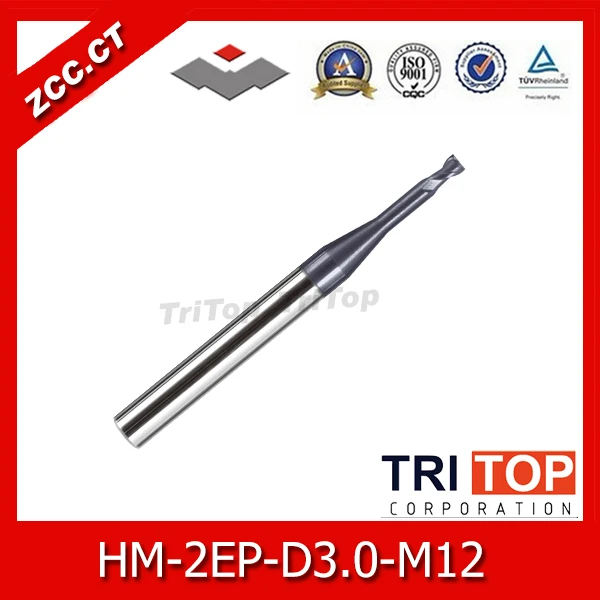 

high-hardness steel machining series ZCC.CT HM/HMX-2EP-D3.0-M12 Solid carbide 2 flute flattened end mills with straight shank