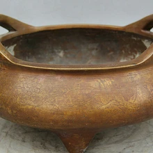 USPS в США S2275 1" Клеймо Китайский Сюань Де Династии Бронзовый Человек Круглый Курильница Курильница