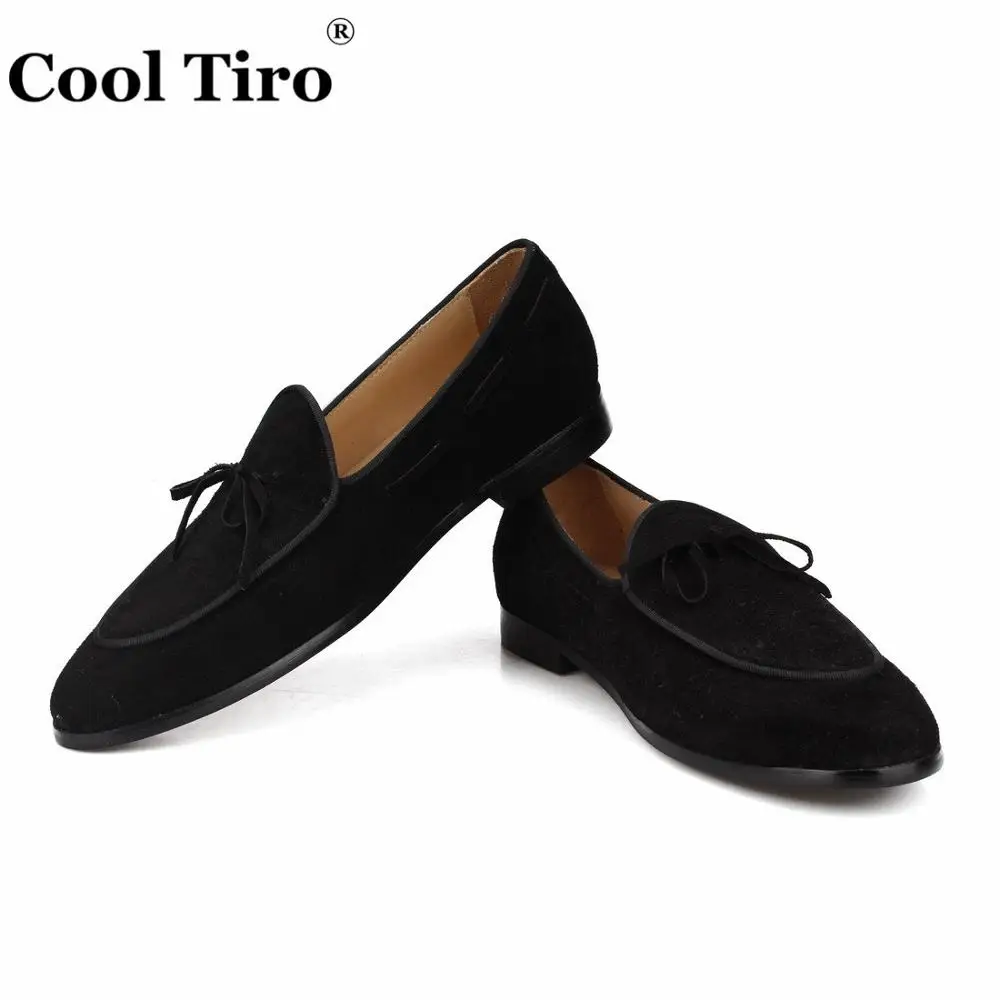 BLACK SUEDE LOAFERS WITH LEATHER BOW (5)