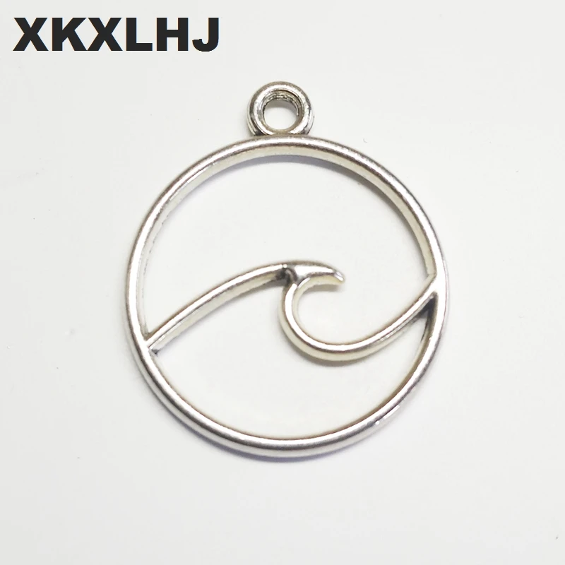 

XKXLHJ 20pcs Charms Wave 23*20mm Tibetan Silver Plated Pendants Antique Jewelry Making DIY Handmade Craft