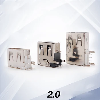 

100pcs Af 2.0 Side Plug Short Long Body 14.0 High Usb 90 Degree Side Vertical Side Plug Usb Female Connector