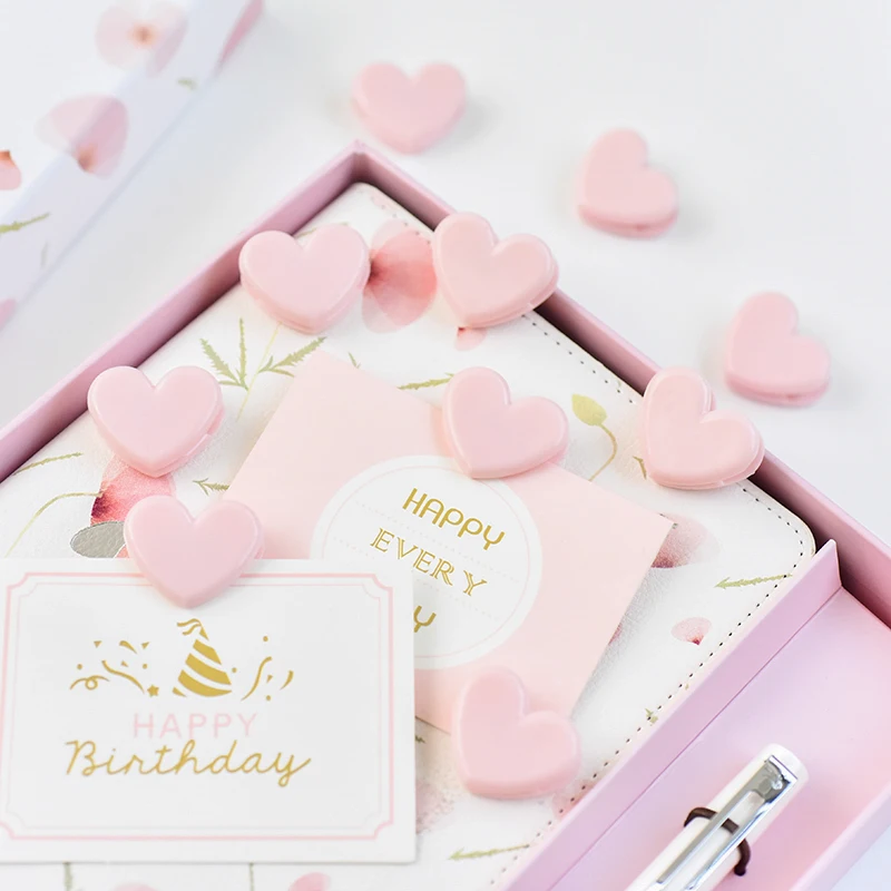 

4pcs/lot Mohamm Pink Heart Cute Binder Photo Decorative Paper Clips Binder Stationery Paperclips