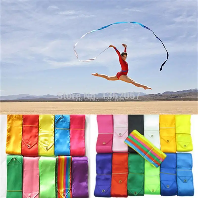 mix color 4M Rhythmic Gymnastics Ribbons Gym Dance Ribbon 12 Colors