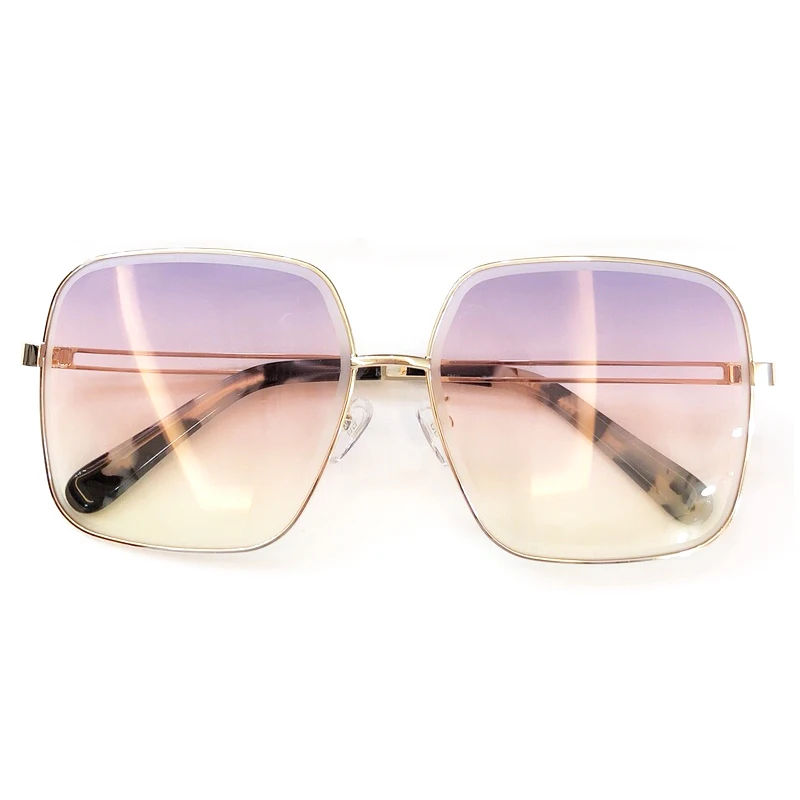 No.6 Sunglasses Негабаритные квадратные женские солнцезащитные очки из металлического каркаса выпущенные под оправа солнцезащитных очков высокое качество объектива оттенки UV400 - Цвет линз: No.6 Sunglasses