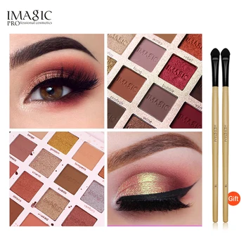 

IMAGIC Fashion Eyeshadow Palette 16 Color Matte Eye Shadow Palette Lasting Makeup Nude Makeup Set Cosmetics + Eyes Brush