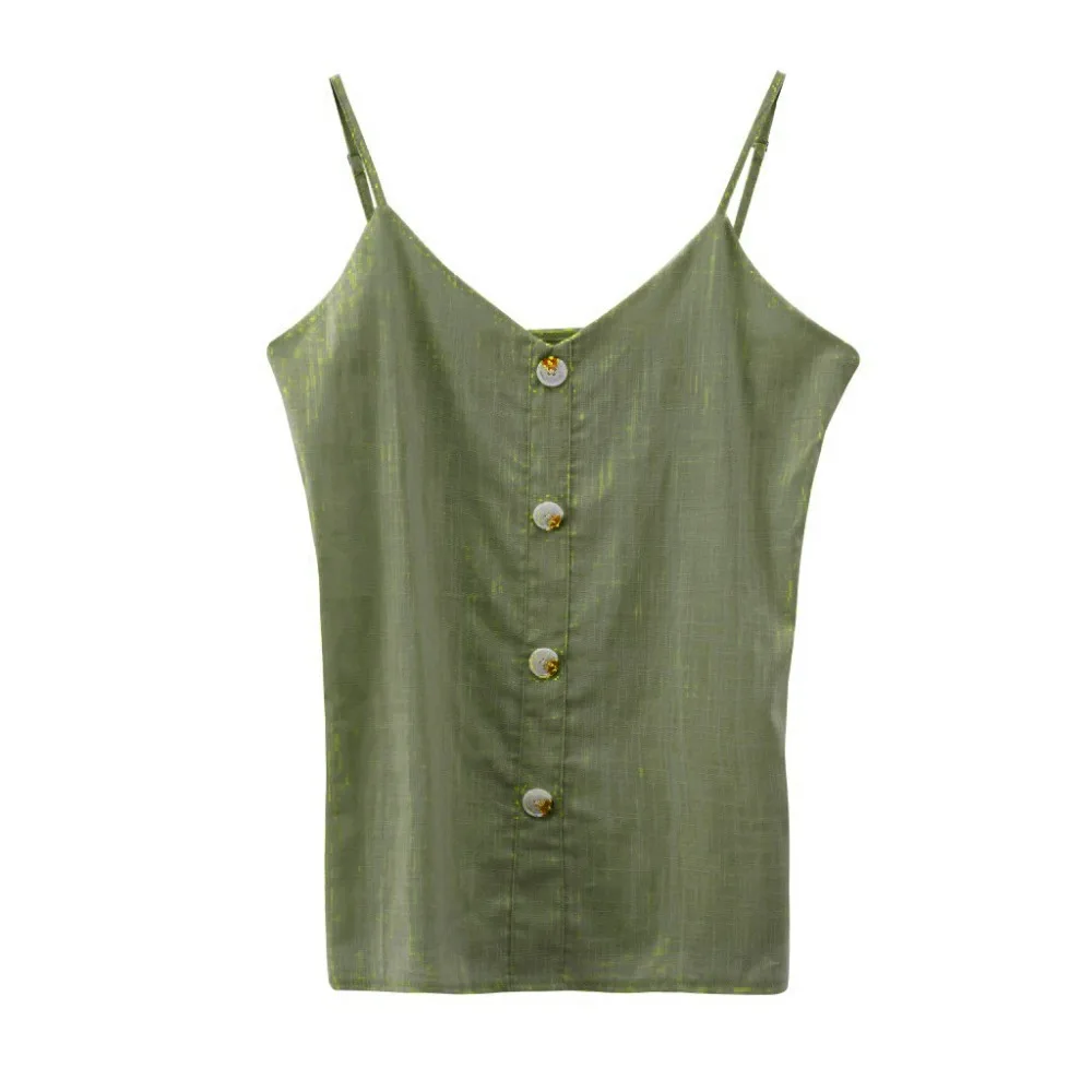 Женский жилет с v образным вырезом однотонный топ без рукавов на пуговицах