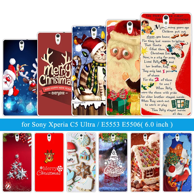 Phone Case For Sony Xperia C5 Ultra Christmas Night Cover Silicone dual E5553 E5506 E5533 for | Мобильные телефоны и